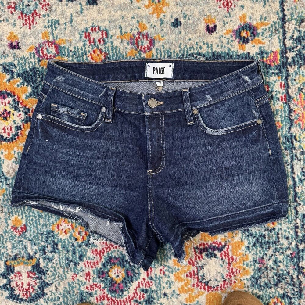 Paige Daryn Dark Wash Denim Jean Shorts Size‎ 29 x 3"